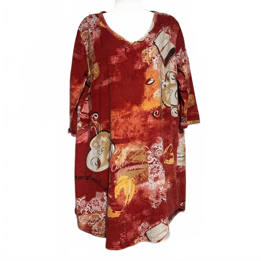 SOMA Cotton “Old Fashioned Hot Cocoa” Sleep Shirt  Nightgown | Size Large
